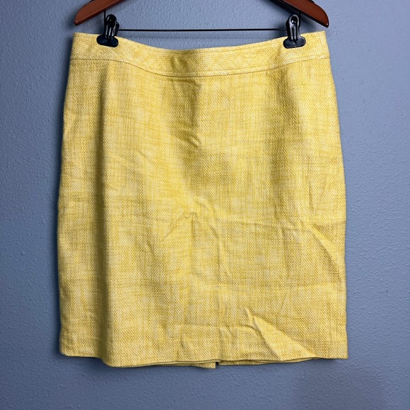Talbots Womens Size 16 Yellow Textured Tweed Mini Skirt Career Business Casual - Picture 1 of 10
